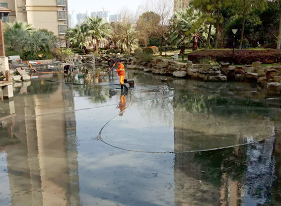 射阳景观池淤泥清理